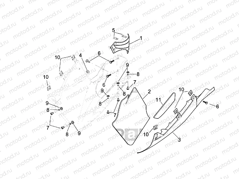 Central body - LH fairings