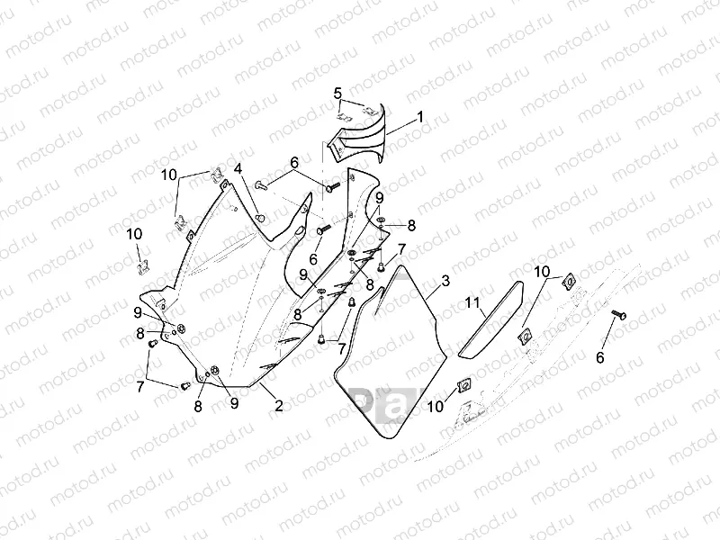 Central body - RH fairings