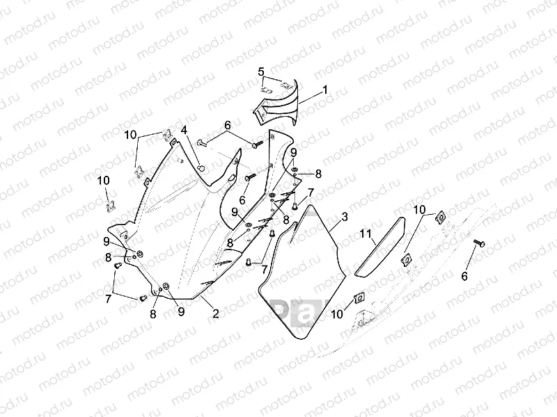 Central body - RH fairings