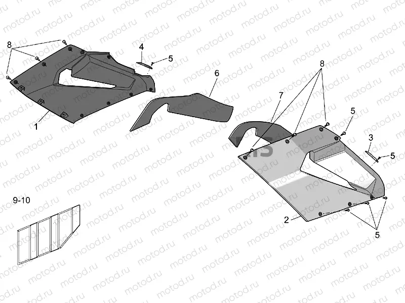 Central body - Upper fairings