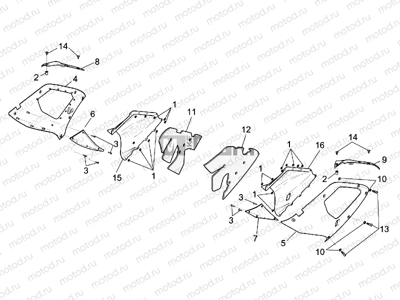 Central body - Upper fairings