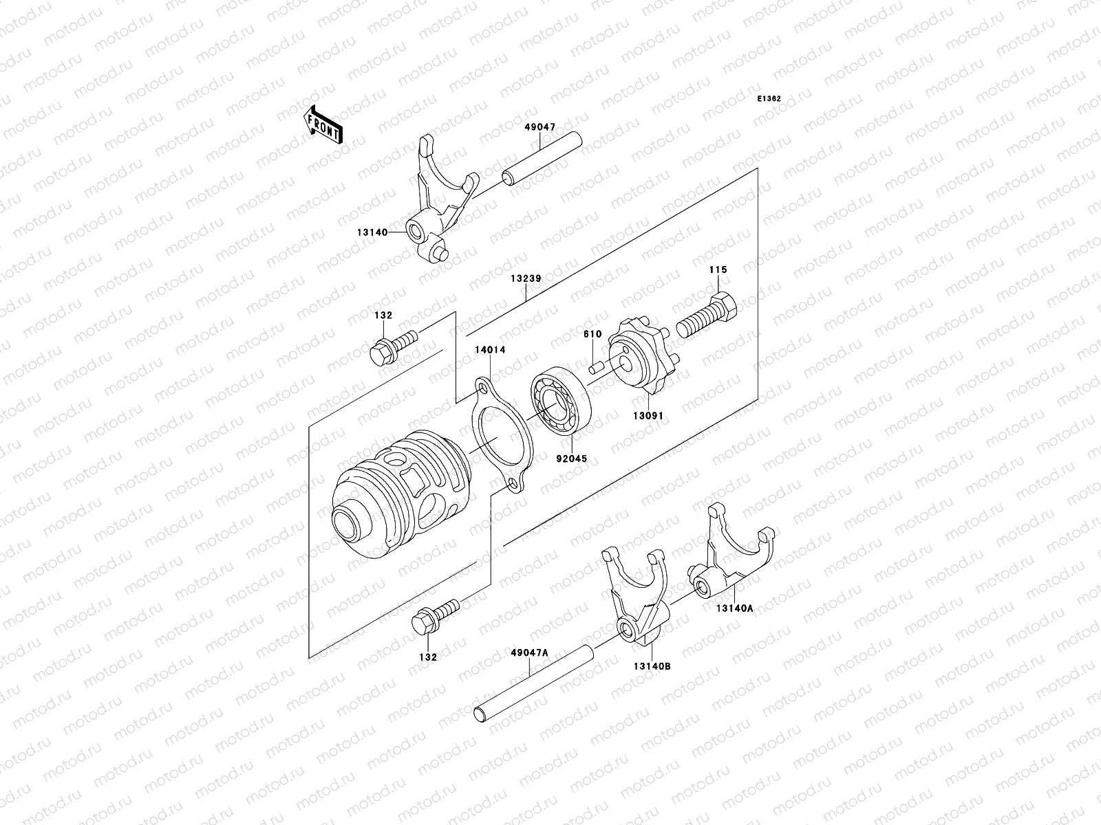 Change Drum/Shift Fork