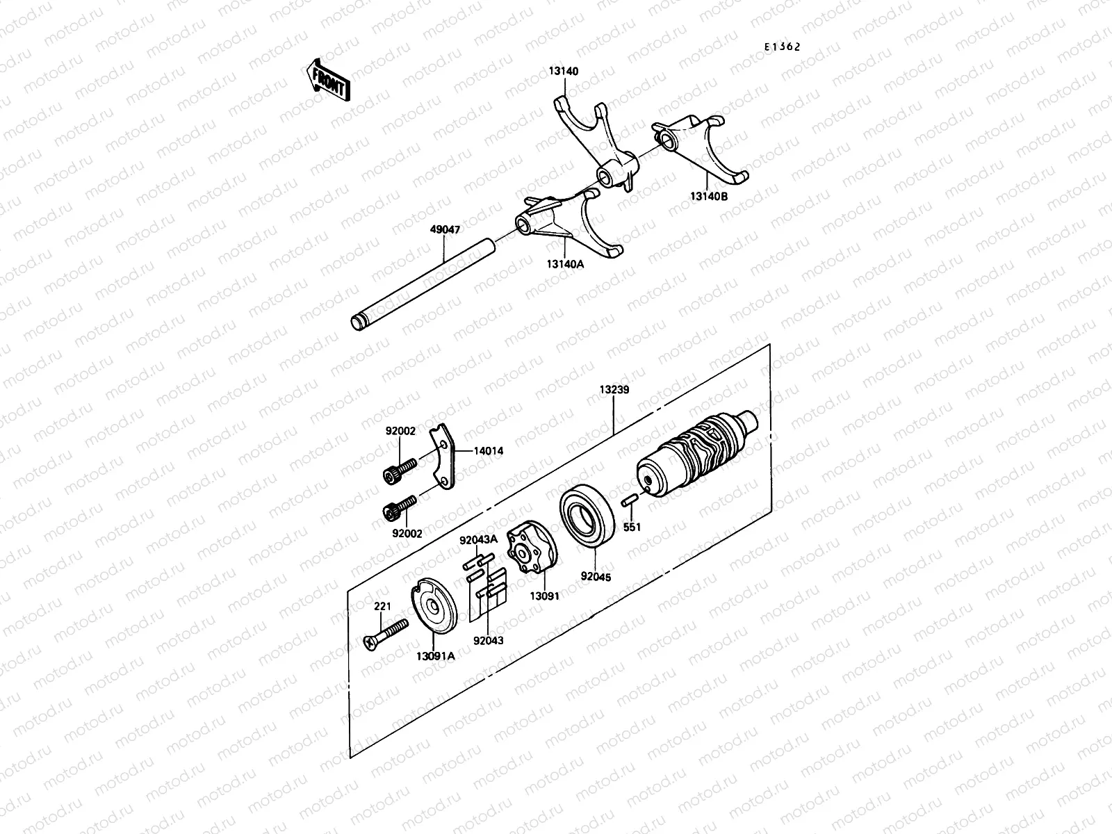 Change Drum/Shift Fork