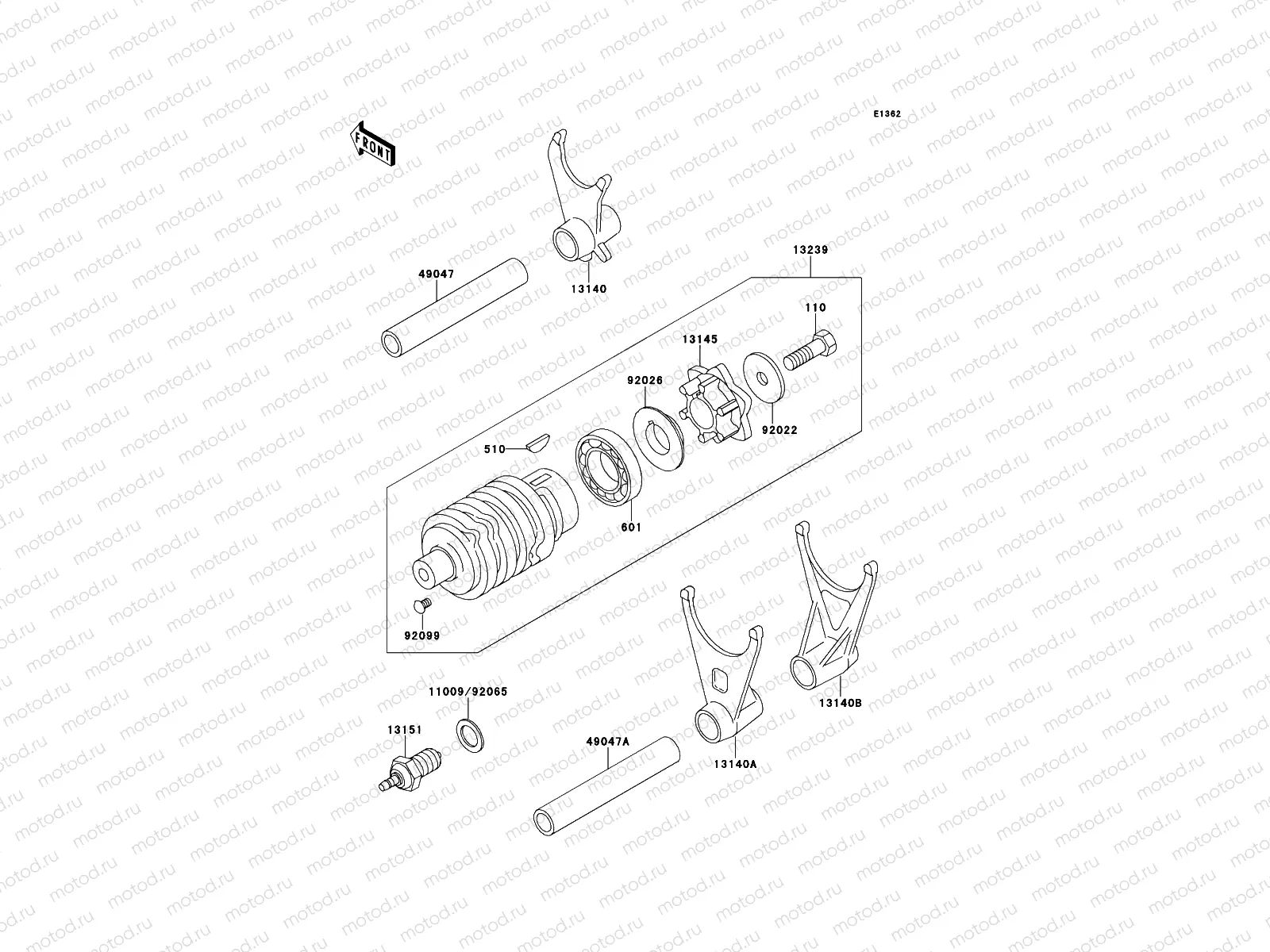Change Drum/Shift Fork