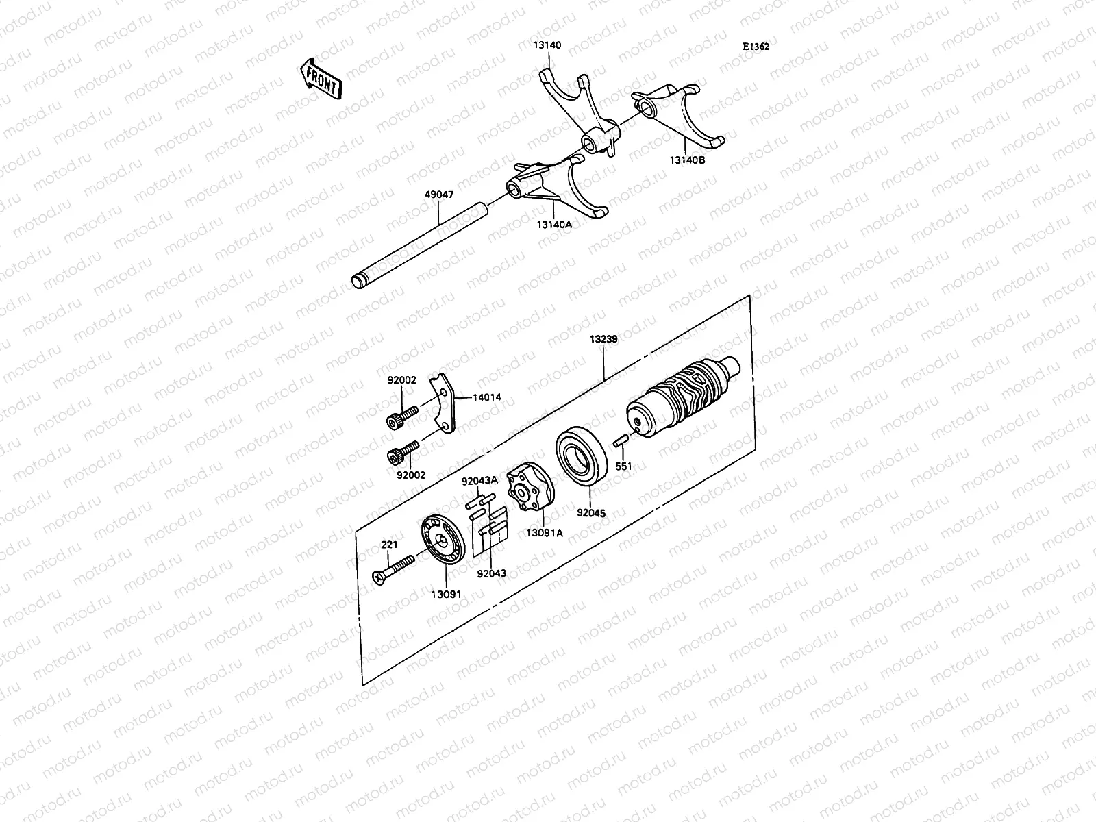 Change Drum/Shift Fork