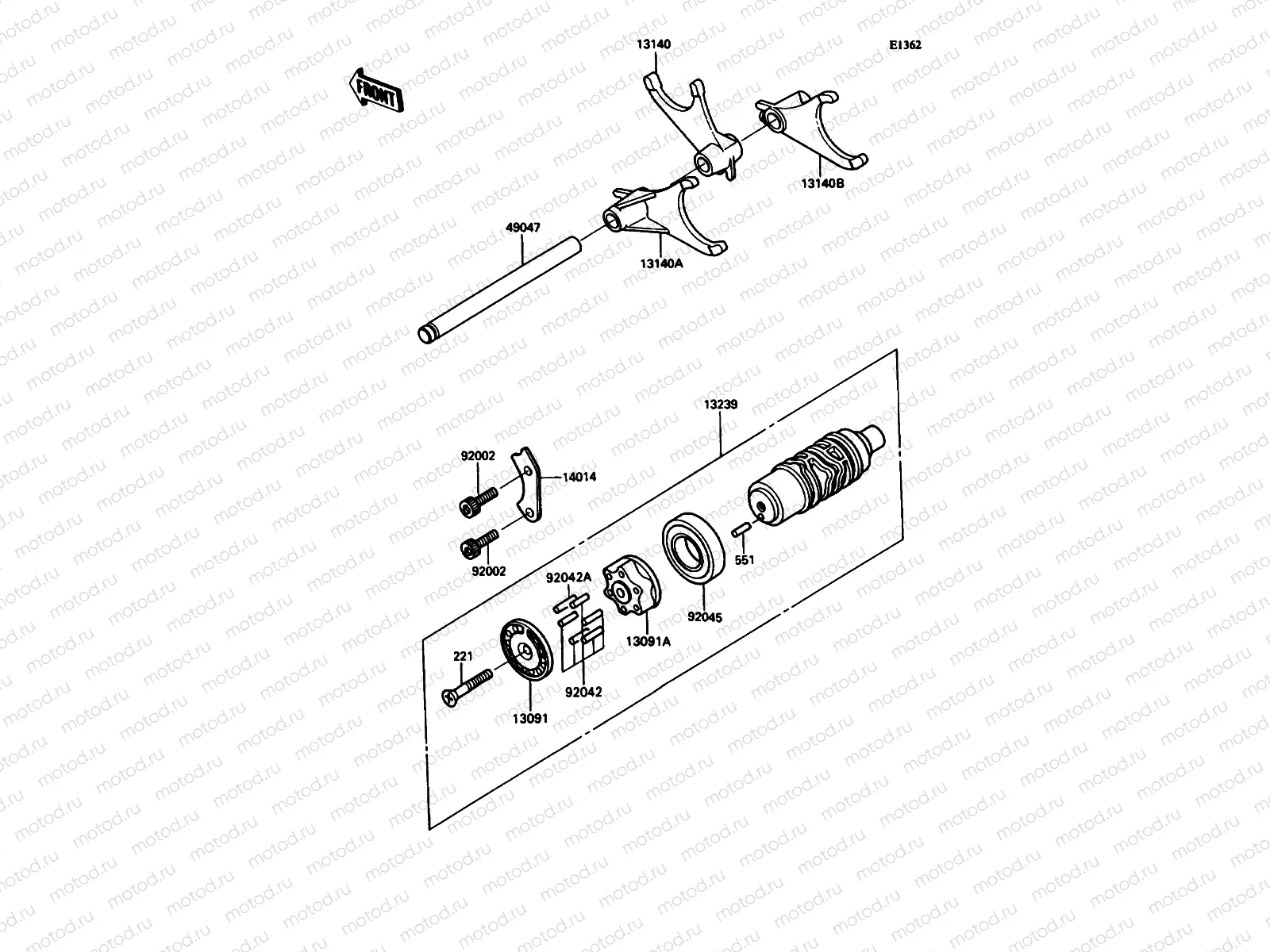 Change Drum/Shift Fork