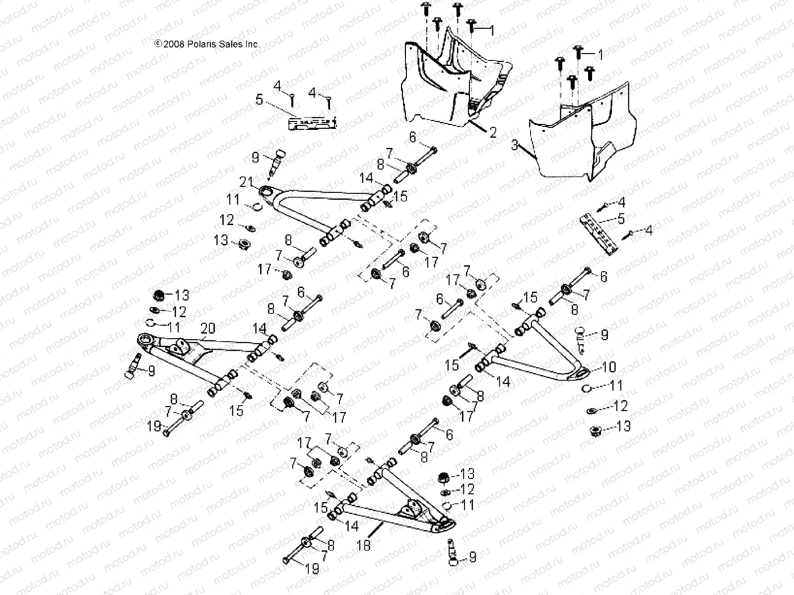CHASSIS | CHASSIS, A-ARM and FOOTWELL - A14PB20AF (49ATVSWINGARM08PHX)