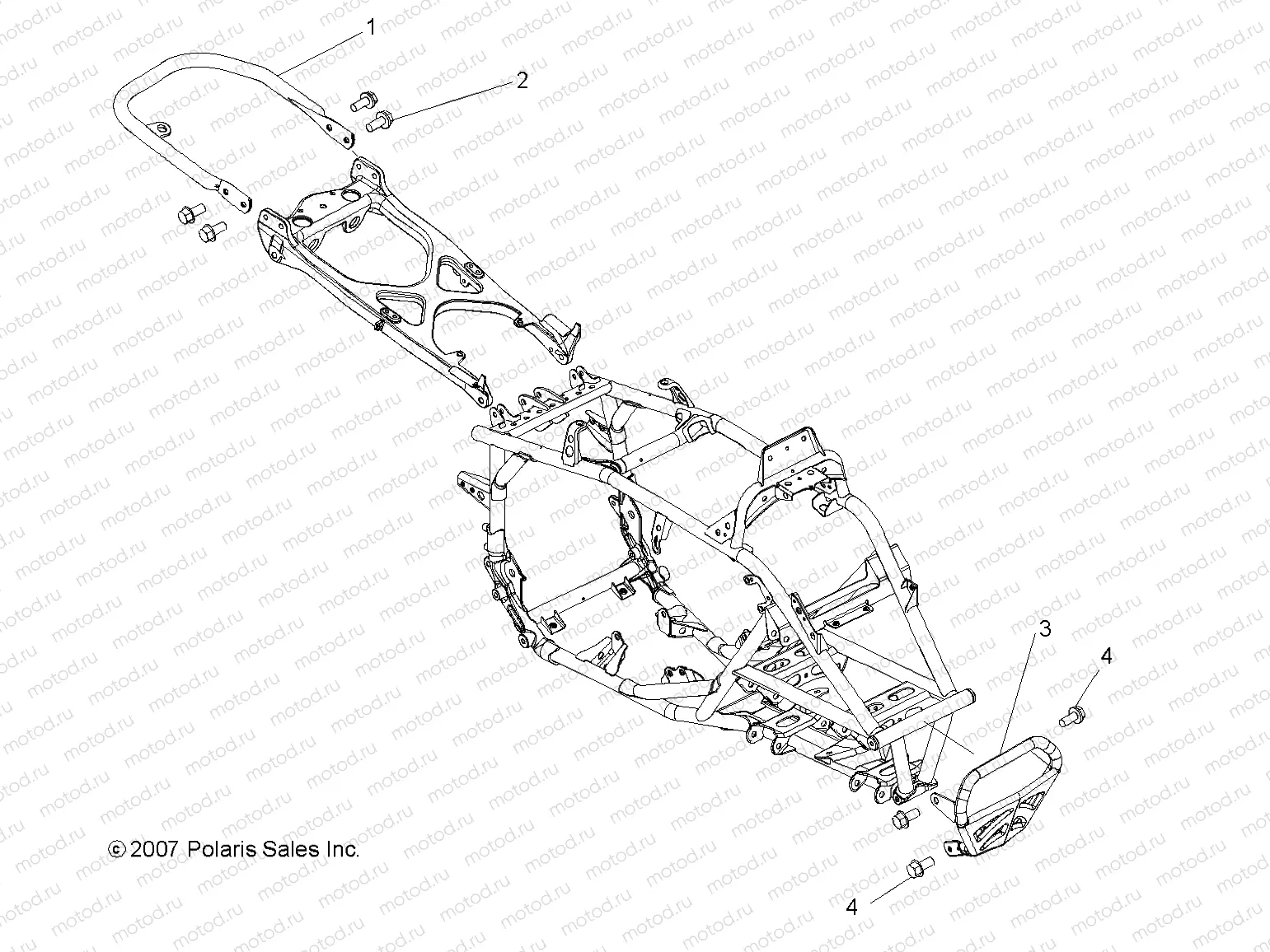 CHASSIS | CHASSIS, BUMPER and GRAB BAR - A08GJ45AA (49ATVBUMPER08OUT525S)