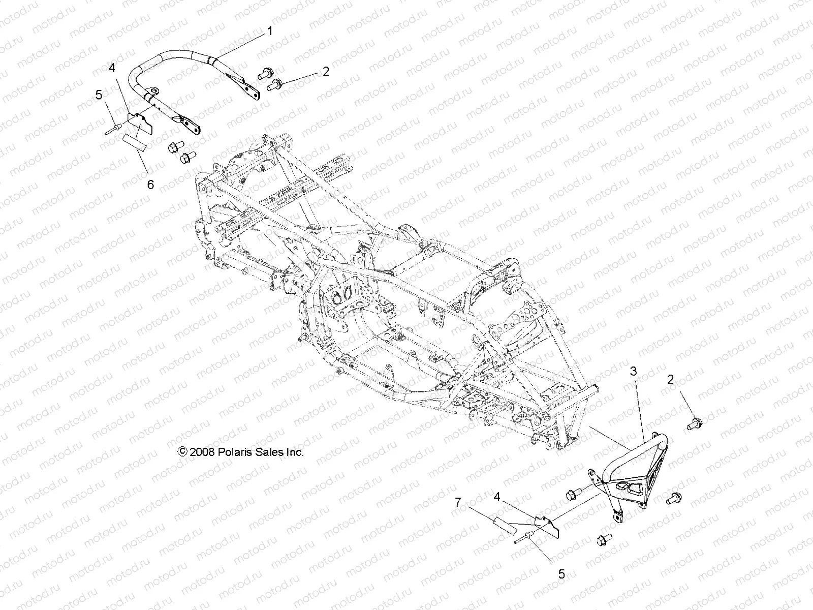 CHASSIS | CHASSIS, BUMPER and GRAB BAR - A09GP52AA (49ATVBUMPER09OUT525)