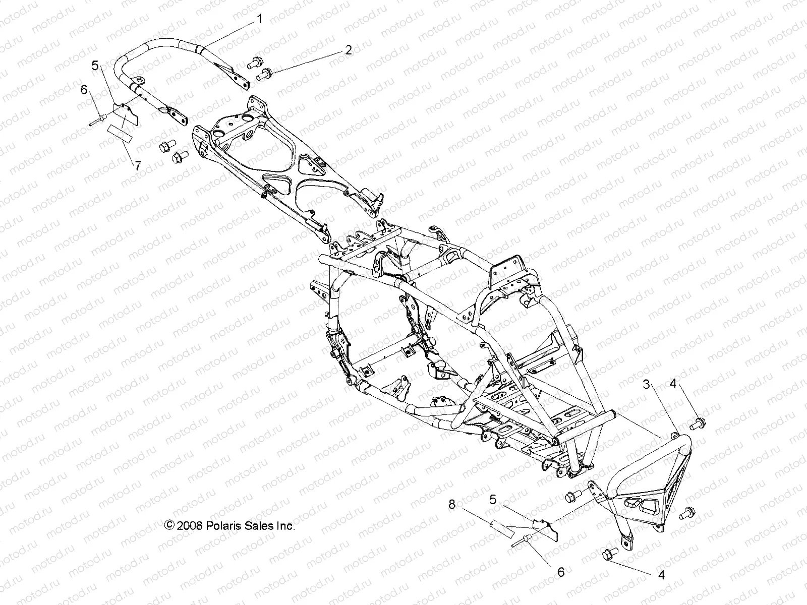 CHASSIS | CHASSIS, BUMPER and GRAB BAR - A10GJ45AA (49ATVBUMPER09OUT450)