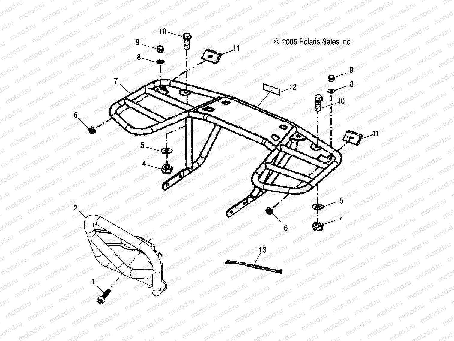 CHASSIS | CHASSIS, BUMPER and RACK - A08PB20EB (49ATVBUMPER08PHXQD)