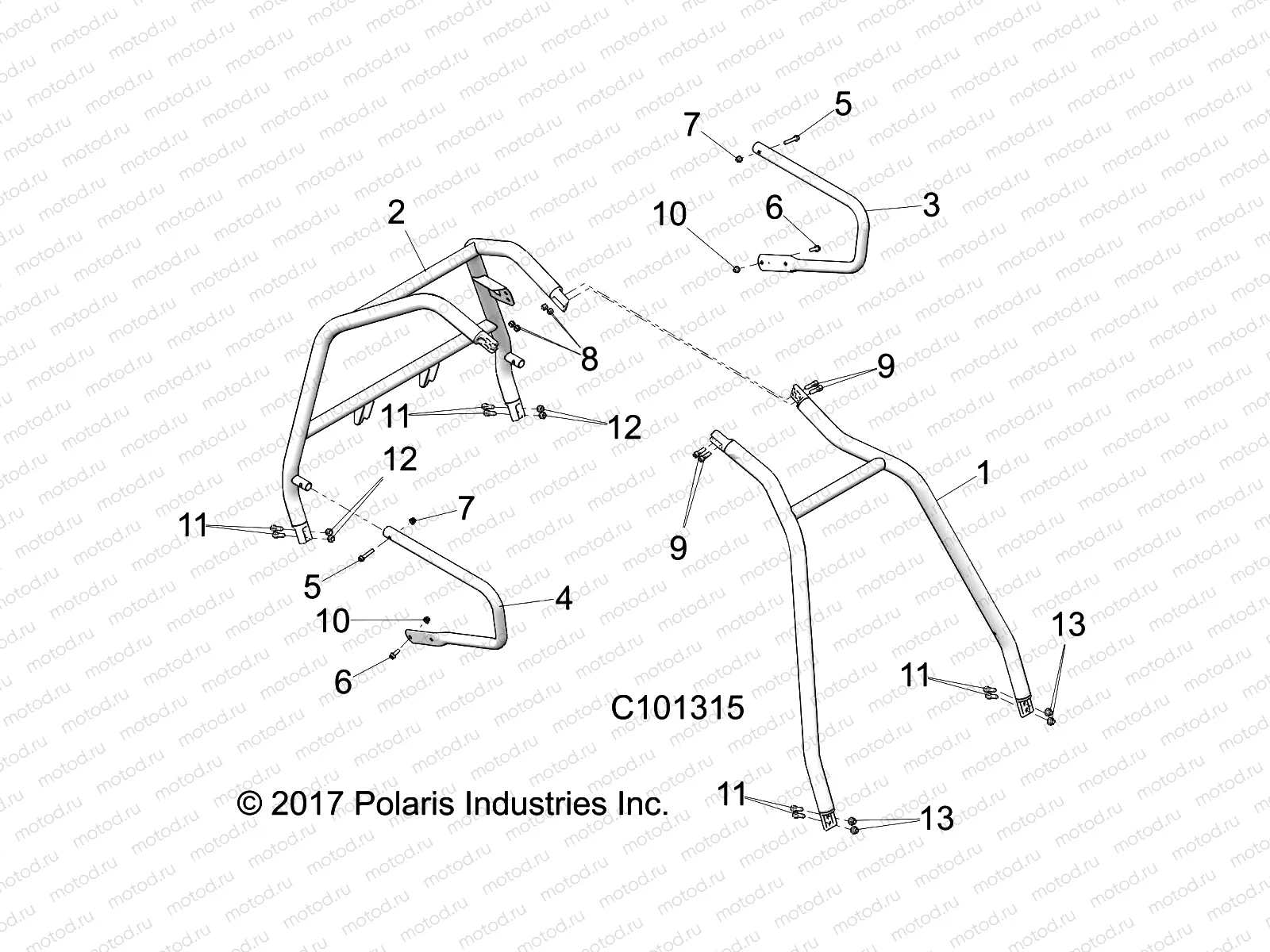 CHASSIS | CHASSIS, CAB FRAME AND SIDE BARS - A19DAE57D5 (C101315)