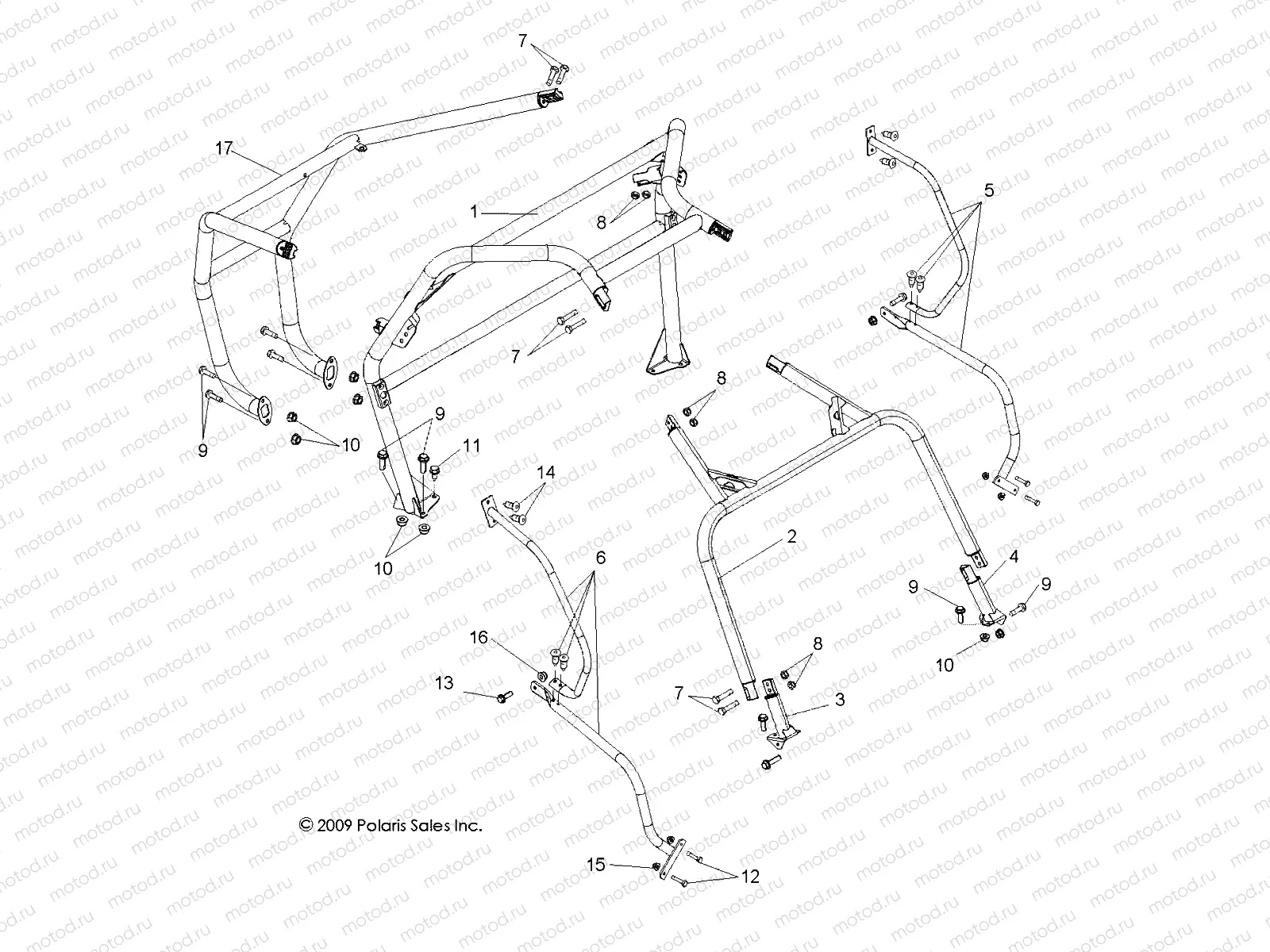 CHASSIS | CHASSIS, CAB FRAME and SIDE BARS - R09VH76AX (49RGRCAB09RZRS)