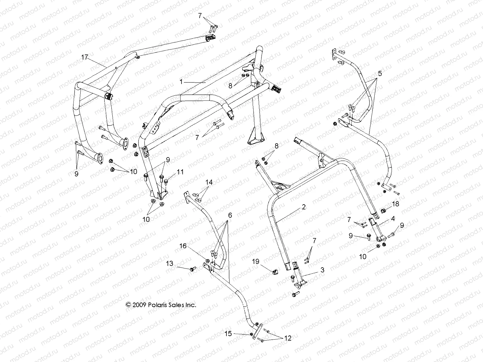 CHASSIS | CHASSIS, CAB FRAME and SIDE BARS - R10VH76FX (49RGRCAB10RZRI)