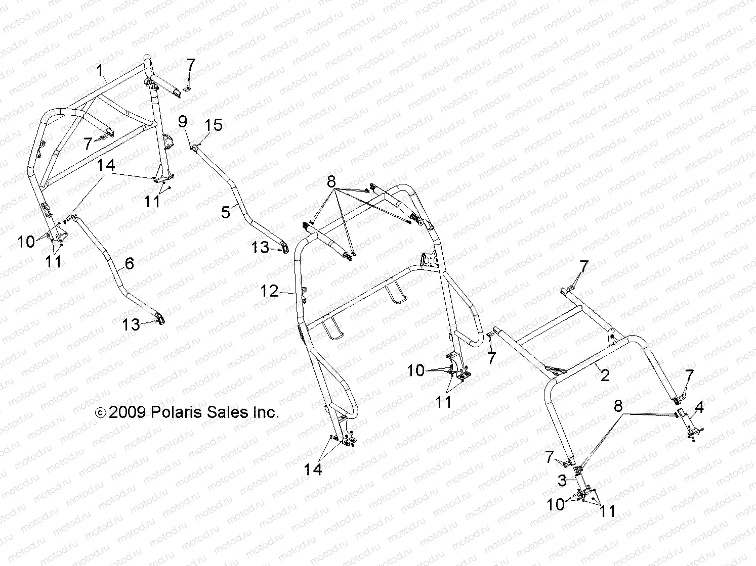CHASSIS | CHASSIS, CAB FRAME and SIDE BARS - R10XH76AA (49RGRCAB10RZRS4)