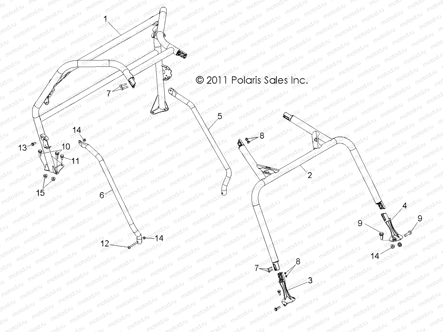 CHASSIS | CHASSIS, CAB FRAME and SIDE BARS - R11JH87AA/AD (49RGRCAB11RZR875)