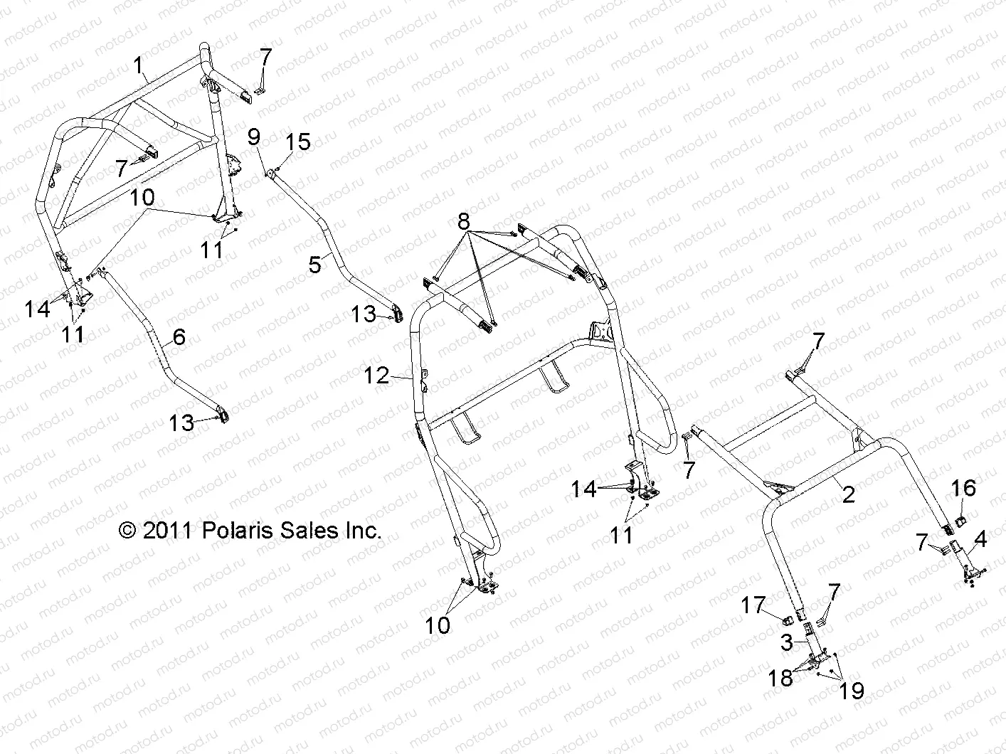 CHASSIS | CHASSIS, CAB FRAME and SIDE BARS - R12XE7EFX (49RGRCAB12RZR4I)