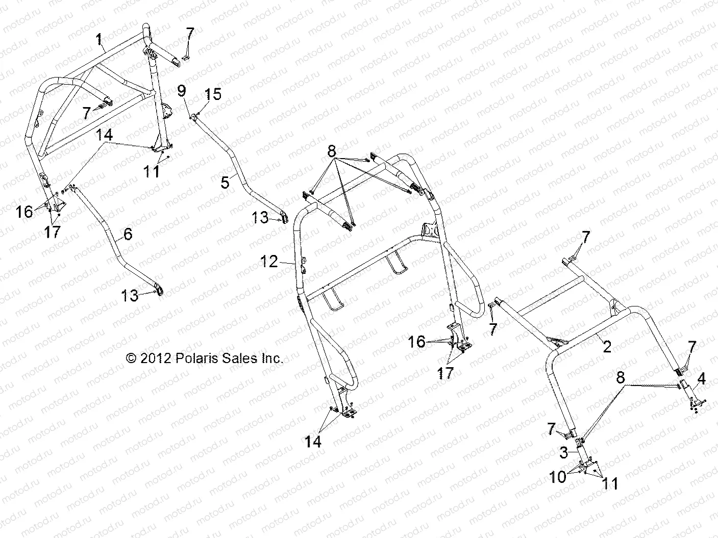 CHASSIS | CHASSIS, CAB FRAME and SIDE BARS - R13XE76AD/EAI (49RGRCAB13RZR4)