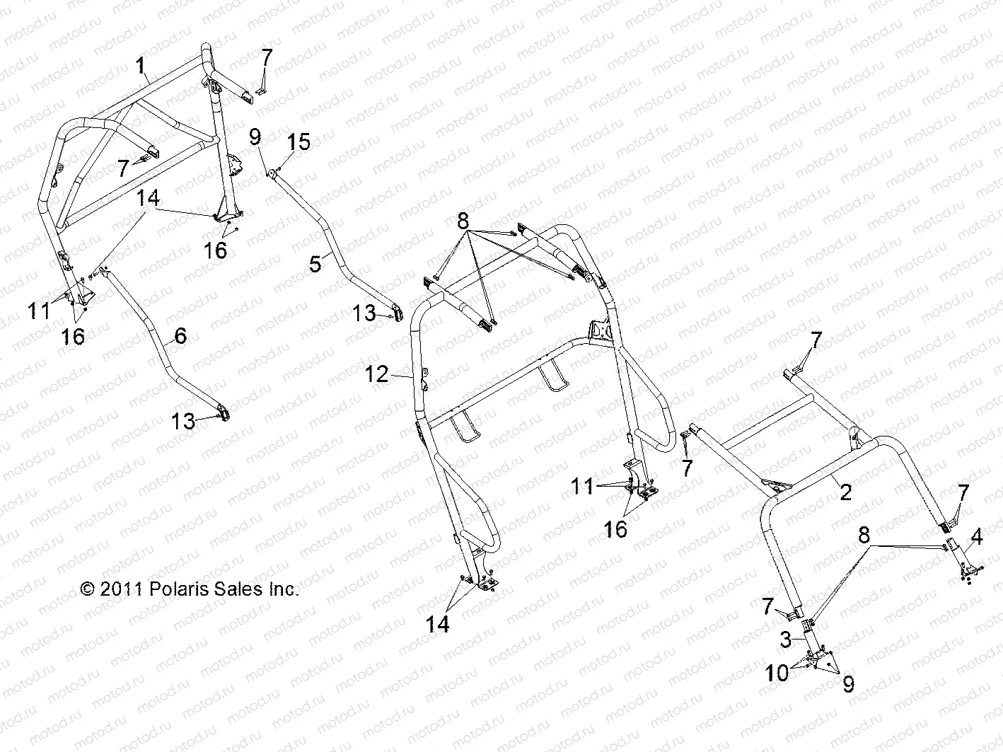 CHASSIS | CHASSIS, CAB FRAME and SIDE BARS - R13XT9EFX (49RGRCAB13RZRXP4I)