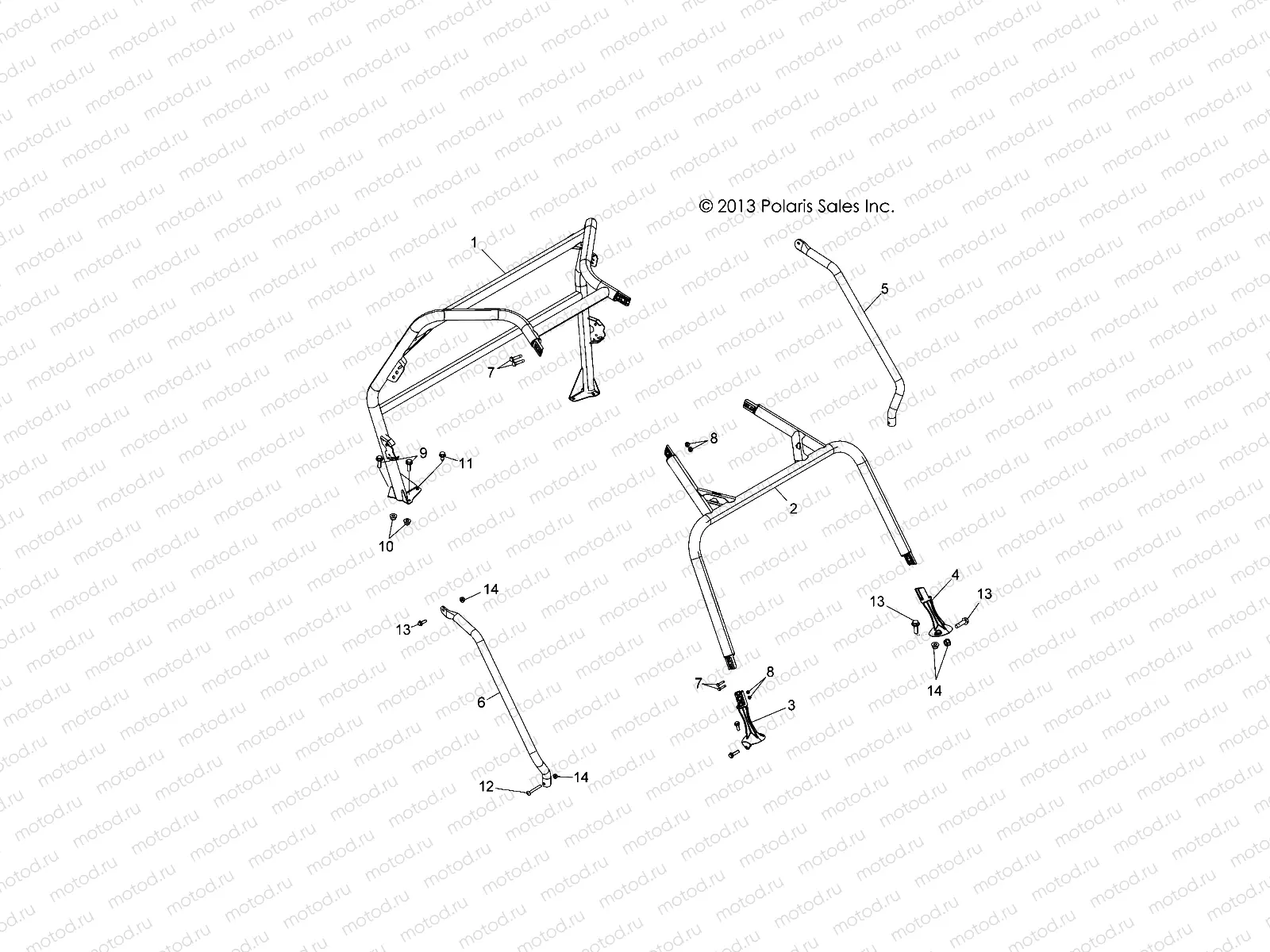 CHASSIS | CHASSIS, CAB FRAME and SIDE BARS - Z14VE76FX/FI (49RGRCAB14RZR8SI)