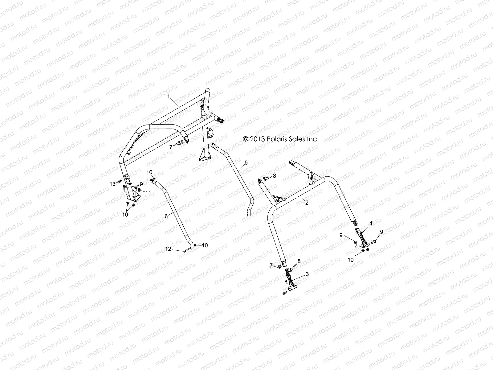 CHASSIS | CHASSIS, CAB FRAME and SIDE BARS - Z14VH76AC/AD/EAI/EAK/EAJ/EA;/EAW (49RGRCAB14RZR800)