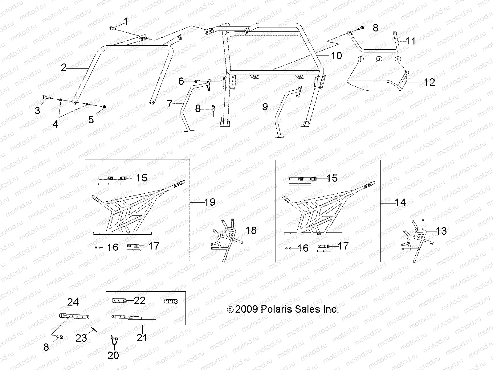 CHASSIS | CHASSIS, CAB FRAME and SIDE NETS - Z20YAV17B2/B4/N2/N4/A2/A4 (49RGRCAB170)