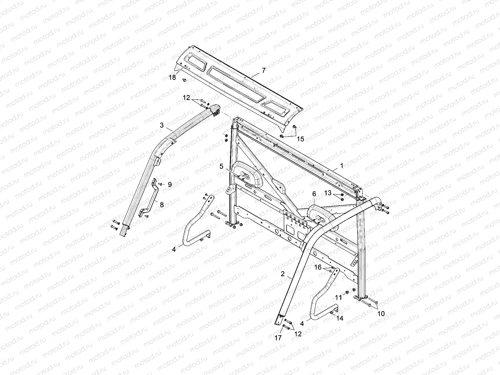 CHASSIS | CHASSIS, CAB FRAME - D16B3PD1AJ/B4 (49BOBCATCAB15DH)