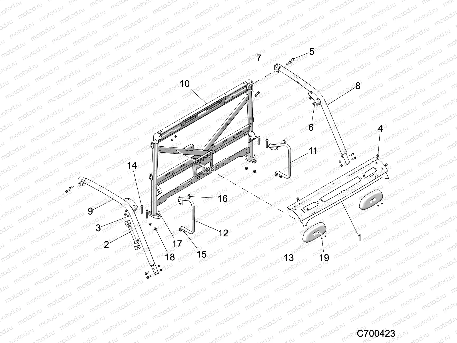 CHASSIS | CHASSIS, CAB FRAME - D20BBP99A4/B4/FP99A4 (C700423)