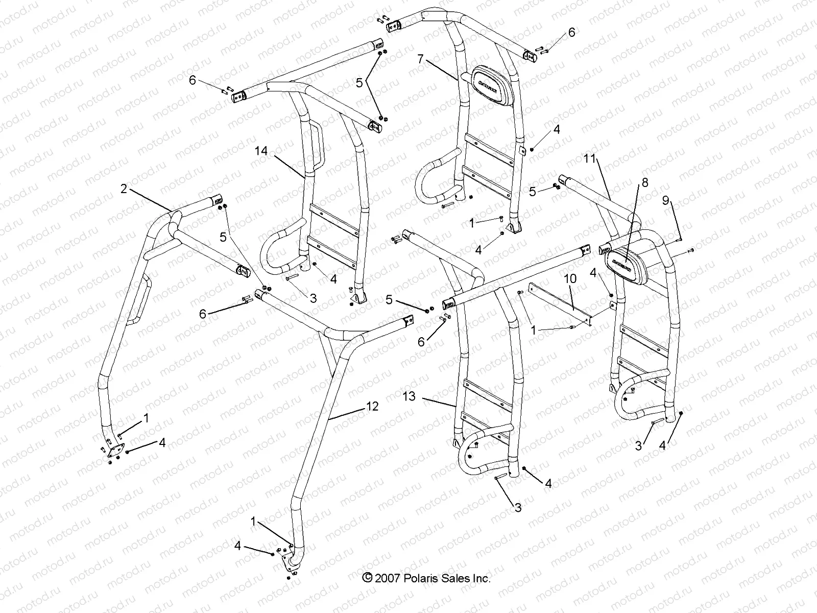 CHASSIS | CHASSIS, CAB FRAME - R08WH68AG/AH/AK/AR (49RGRFRAME08CREW)