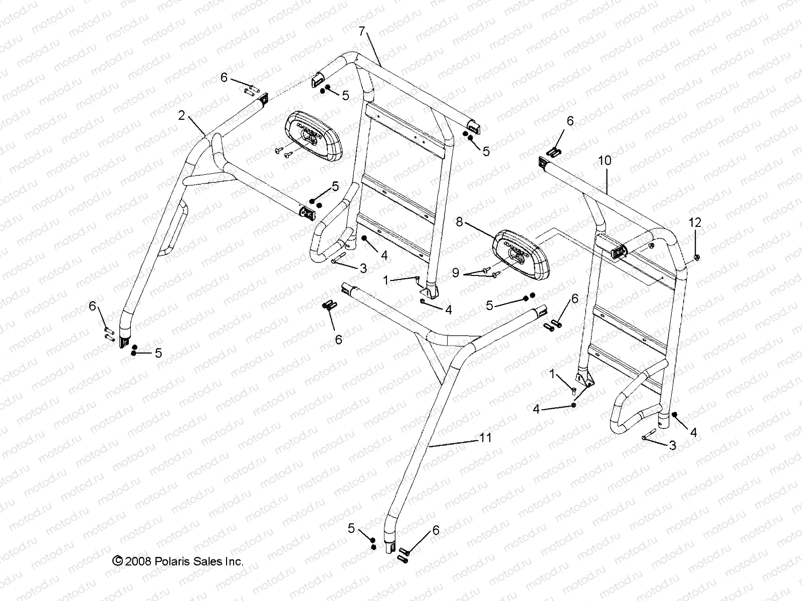 CHASSIS | CHASSIS, CAB FRAME - R09HH68/HY68 ALL OPTIONS (49RGRFRAME097004X4)
