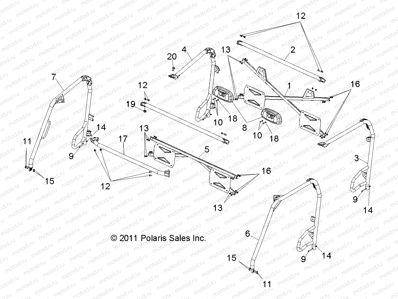 CHASSIS | CHASSIS, CAB FRAME - R12WH76AG/AR/EAH/EAV/EAW (49RGRFRAME11800CREW)