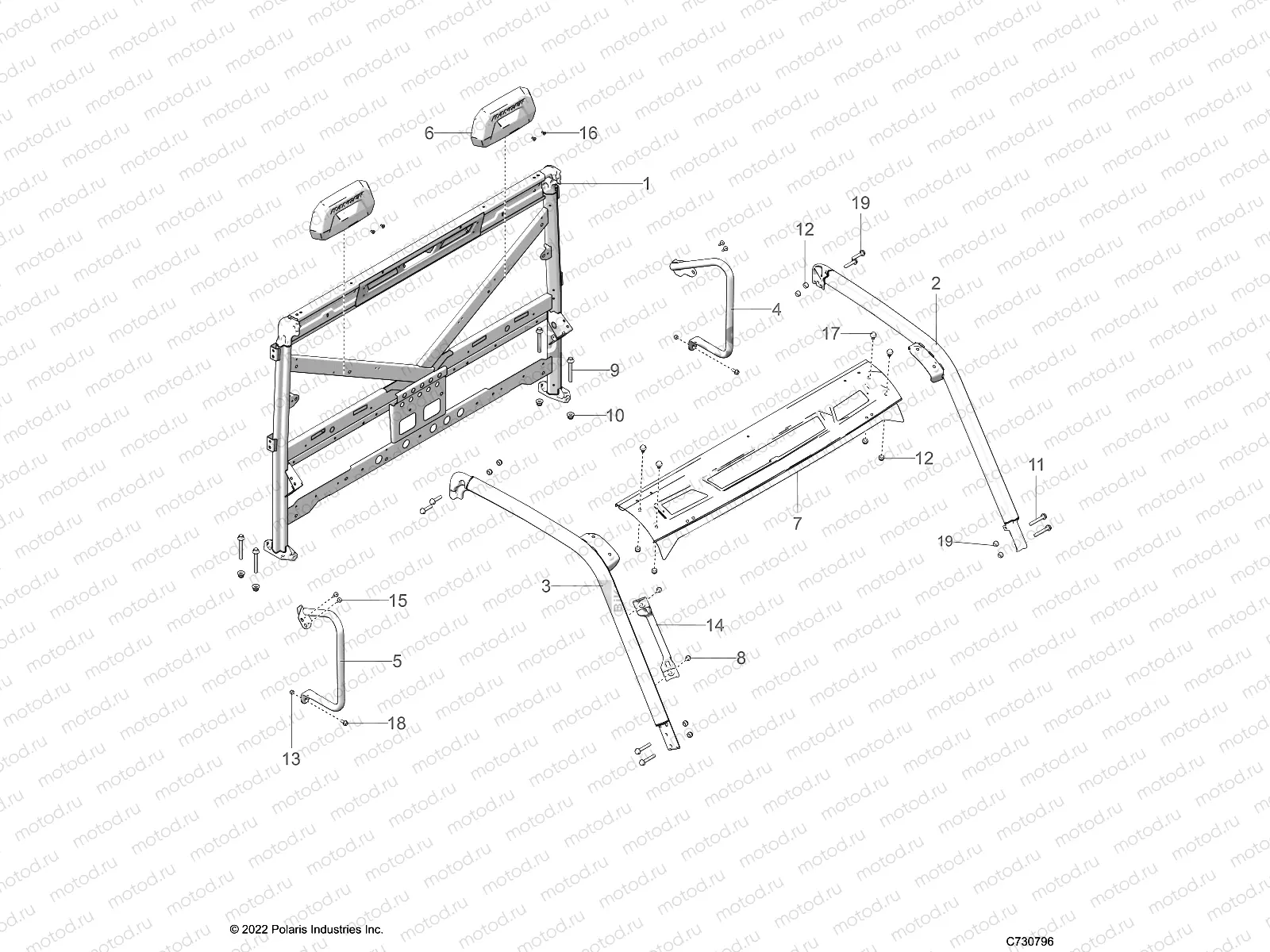 CHASSIS | CHASSIS, CAB FRAME - R23RRED4FA/DA/SD4CA/CK (C730796)