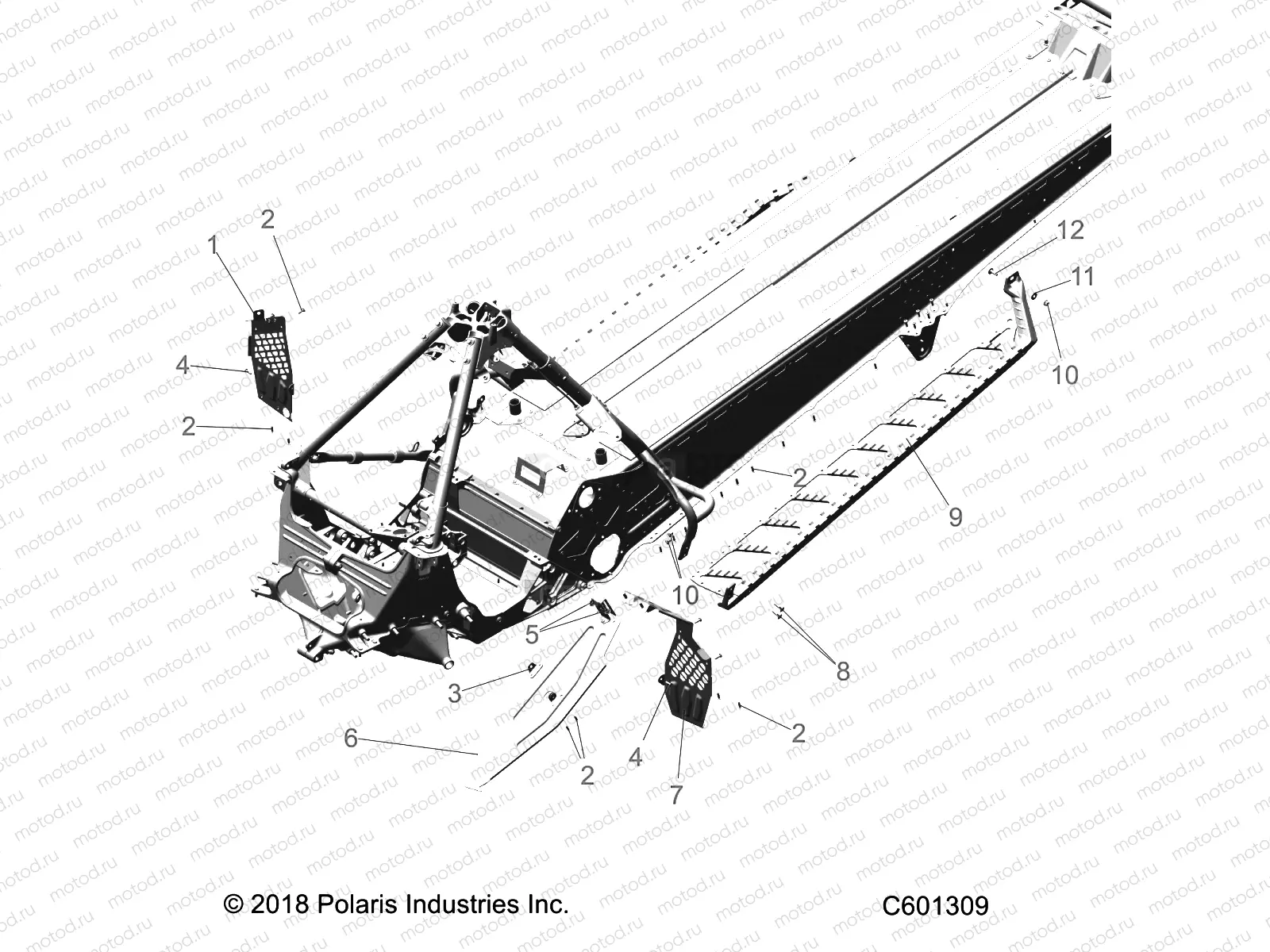 CHASSIS | CHASSIS, CLUTCH GUARD, FOOTRESTS, AND RUNNING BOARDS - S20EHM8RS ALL OPTIONS (C601309)