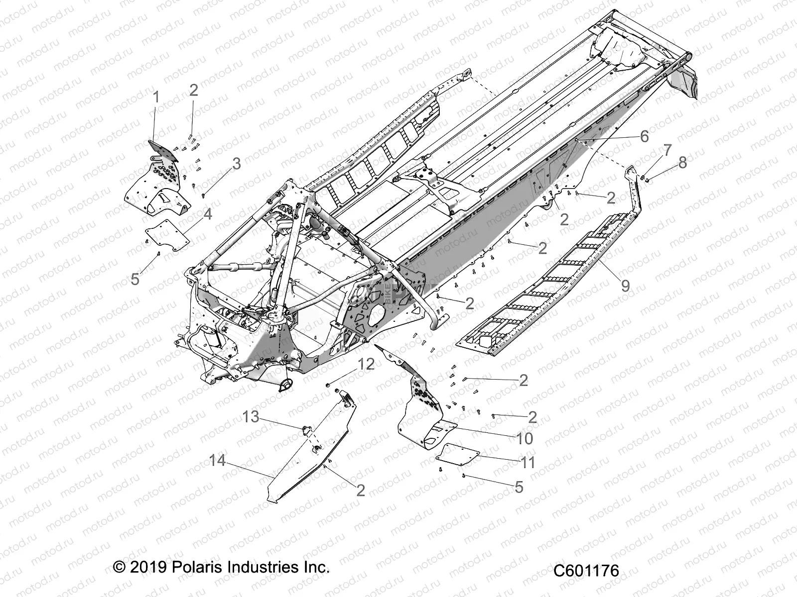 CHASSIS | CHASSIS, CLUTCH GUARD, FOOTRESTS, and RUNNINGBOARDS - S20EEC8RS/8RE ALL OPTIONS (C601176)