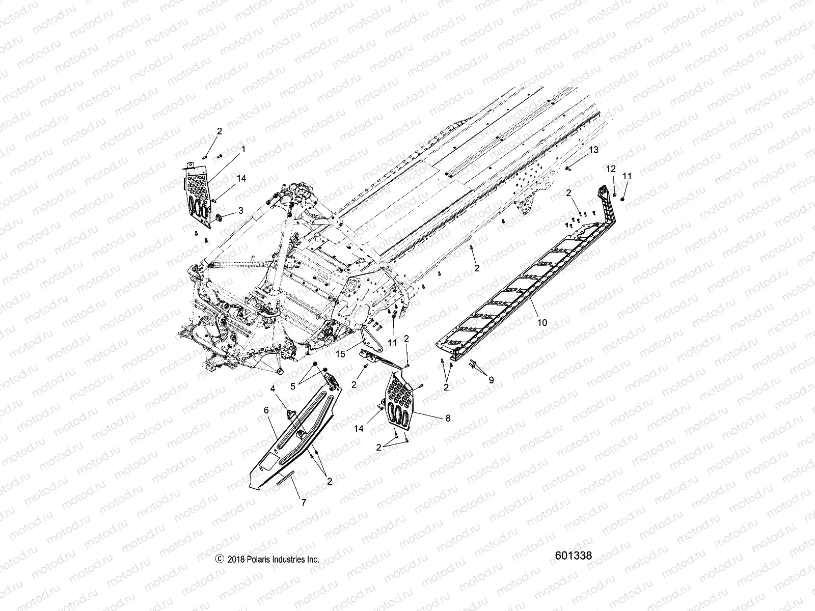 CHASSIS | CHASSIS, CLUTCH GUARD, FOOTRESTS, RUNNING BOARDS - S21EFK6PS/6PE ALL OPTIONS (601338)