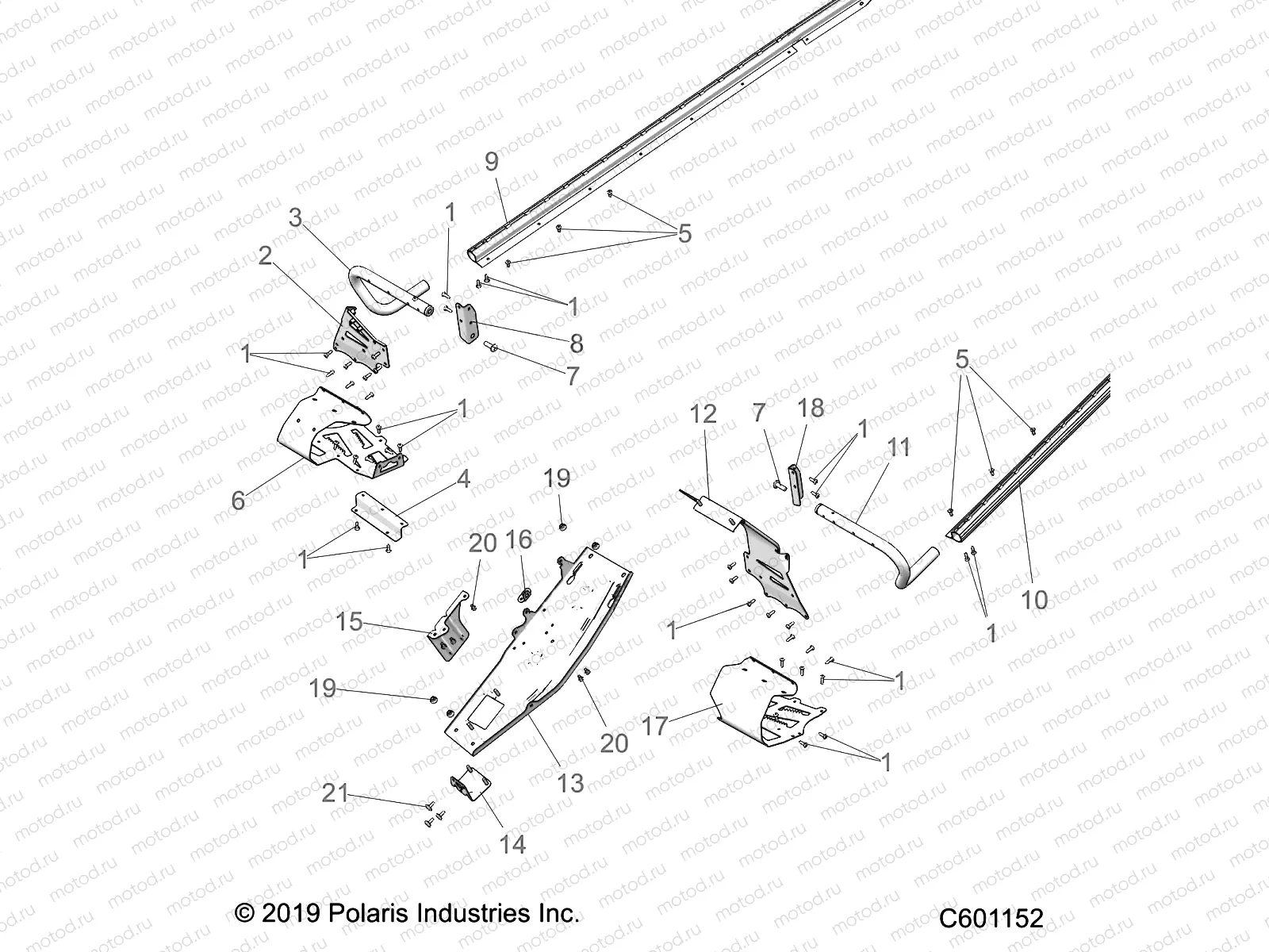 CHASSIS | CHASSIS, CLUTCH GUARD, FOOTRESTS, TUNNEL GRIPS - S20CBA6GSL (C601152)