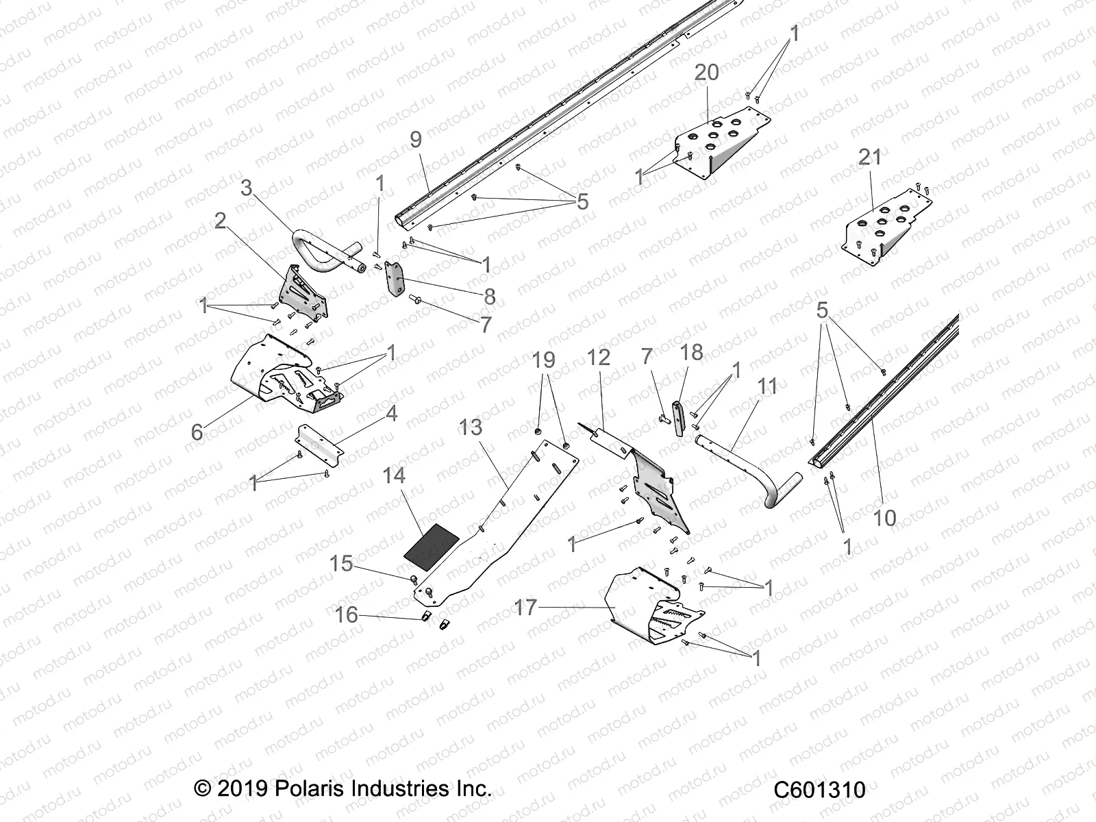 CHASSIS | CHASSIS, CLUTCH GUARD, FOOTRESTS, TUNNEL GRIPS - S20CED5BSL/BSU (C601310)