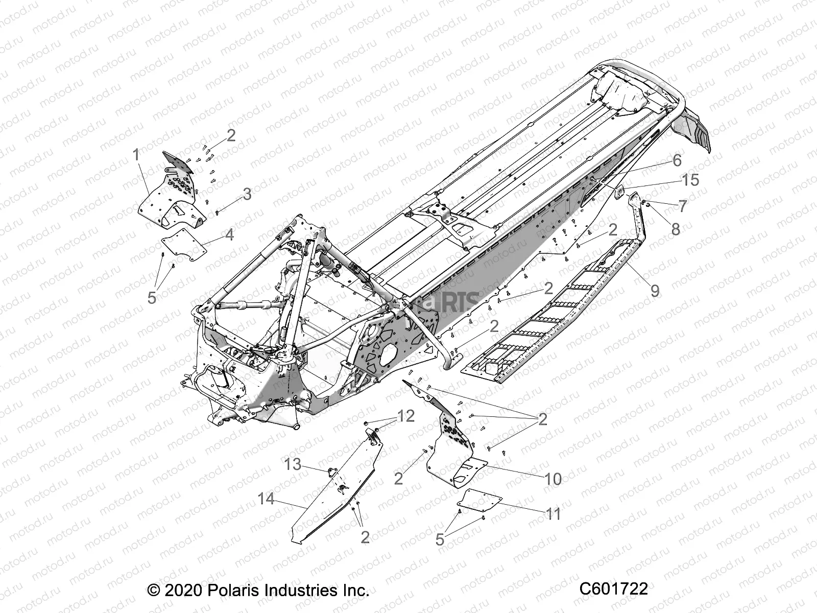 CHASSIS | CHASSIS, CLUTCH GUARD/FOOTRESTS/RUNNING BOARDS - S21EDP8RS ALL OPTIONS (C601722)