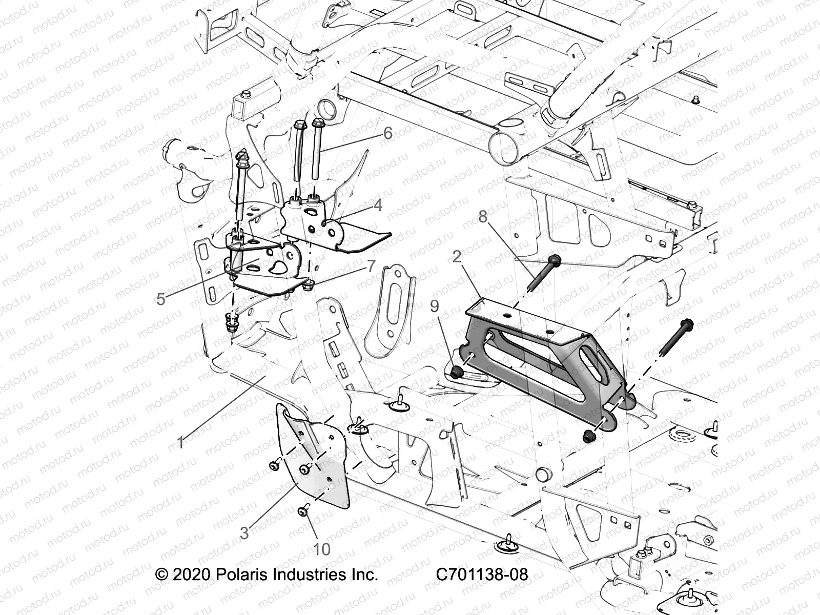 CHASSIS | CHASSIS, ENGINE AND REAR DRIVELINE MOUNTING - Z23RMC2KAJ/BJ (C701138-08)