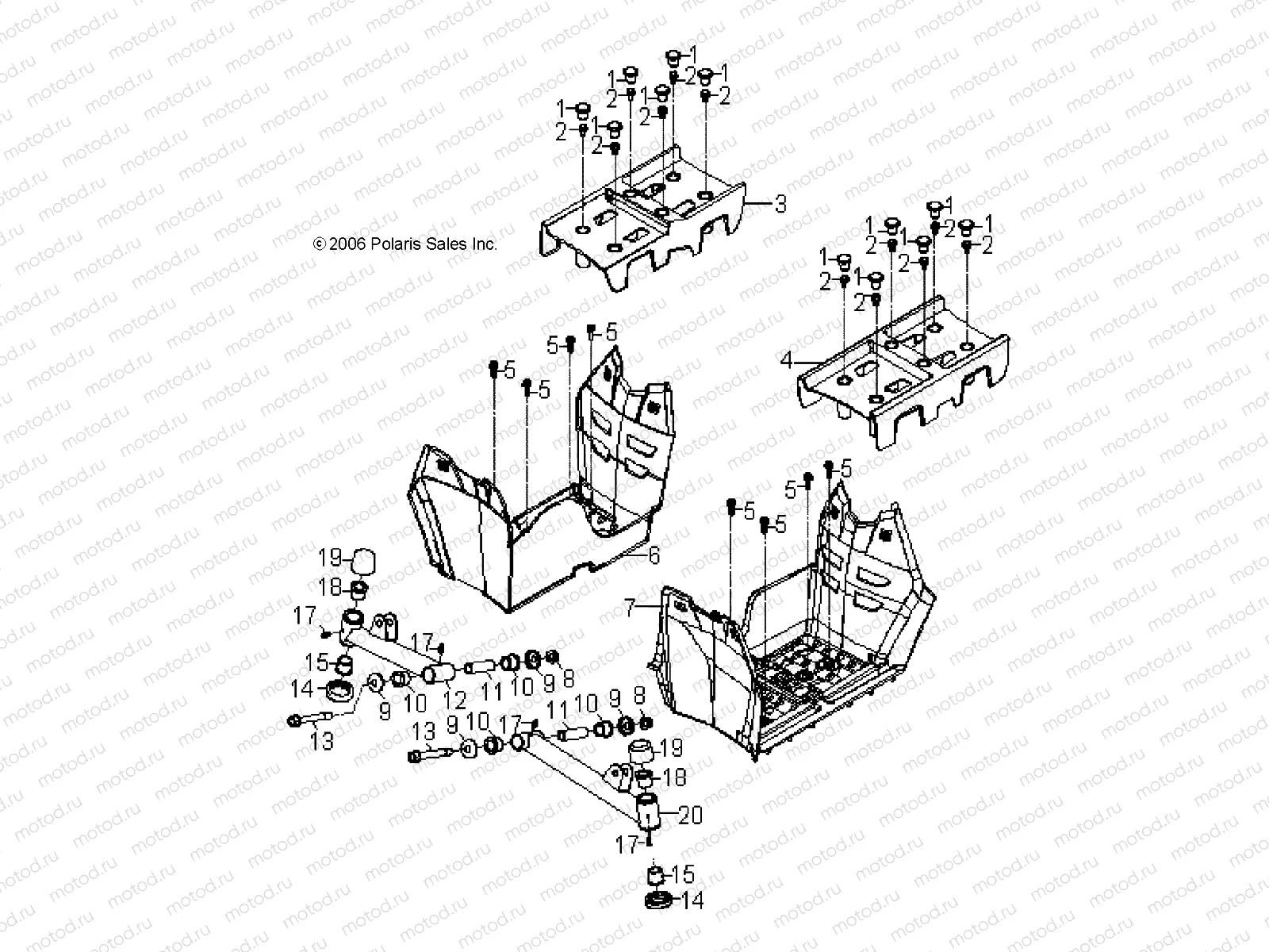 CHASSIS | CHASSIS, FOOTREST - A15YAK05AD/AF (49ATVSUSPFRT08OUT50)