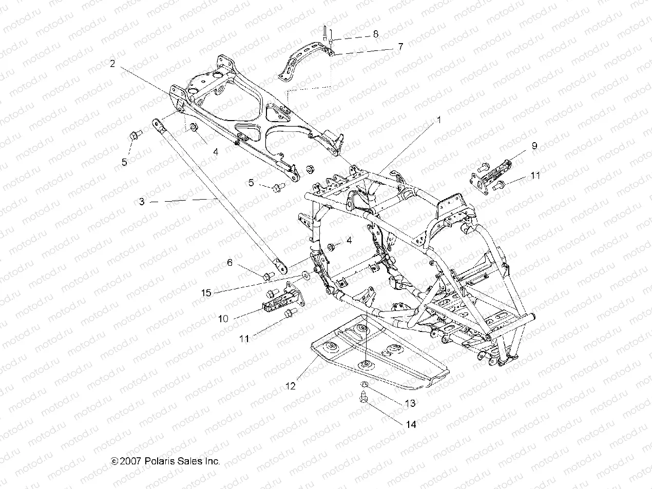 CHASSIS | CHASSIS, FRAME - A08GJ52AA/AB/AC (49ATVFRAME08OUT525S)