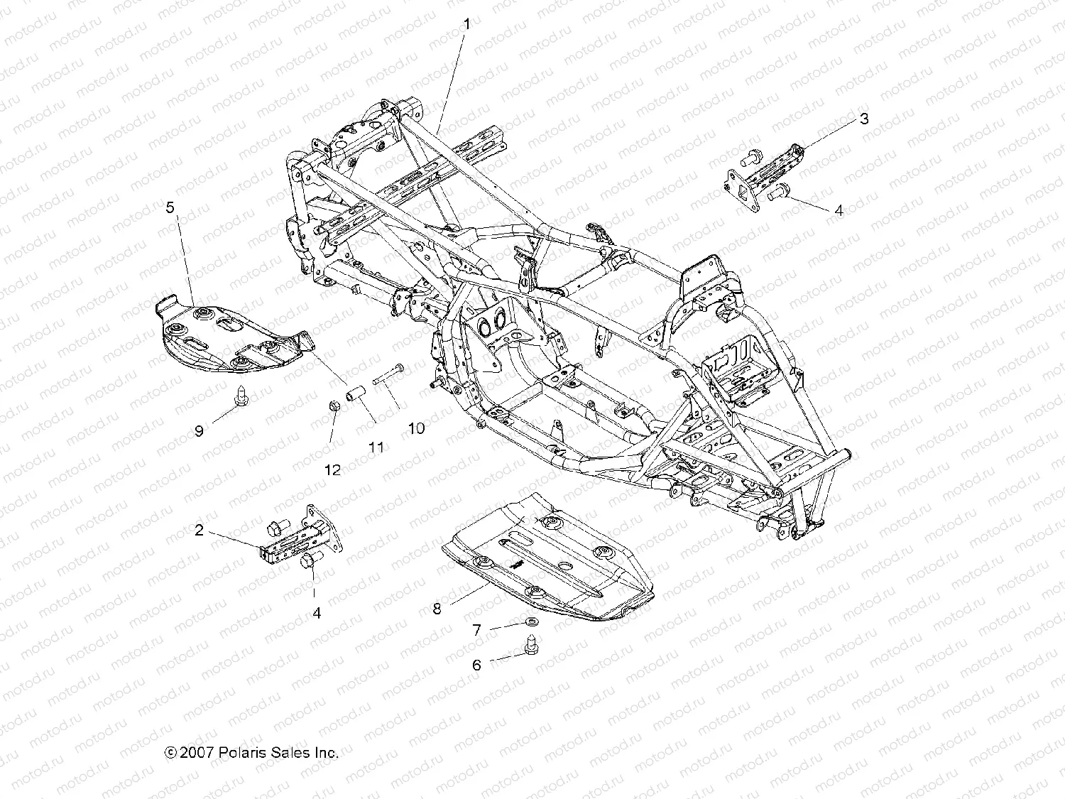 CHASSIS | CHASSIS, FRAME - A08GP52AA (49ATVFRAME08OUT525)