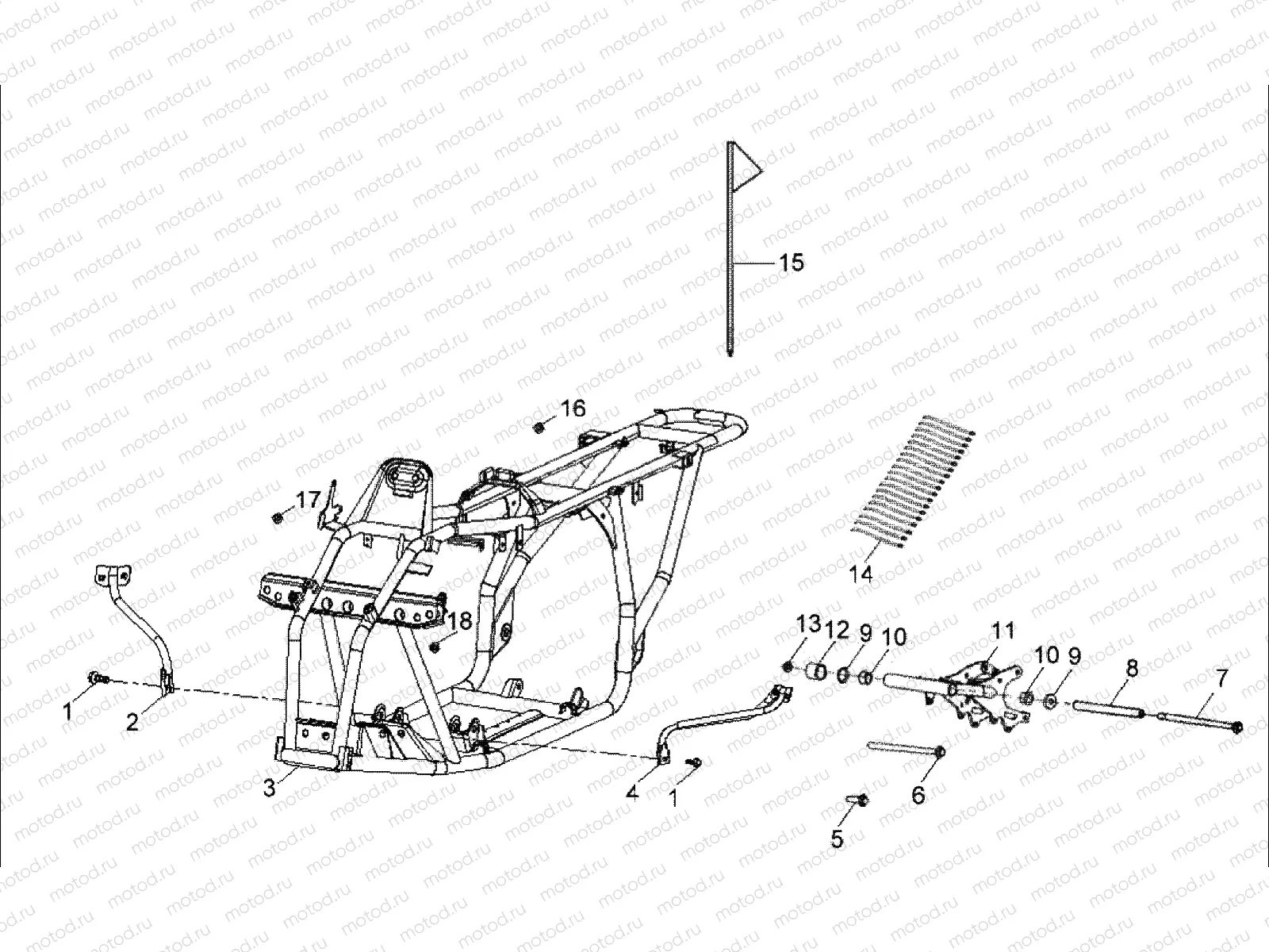 CHASSIS | CHASSIS, FRAME - A08KA09AC (49ATVFRAME08OUT90AC)