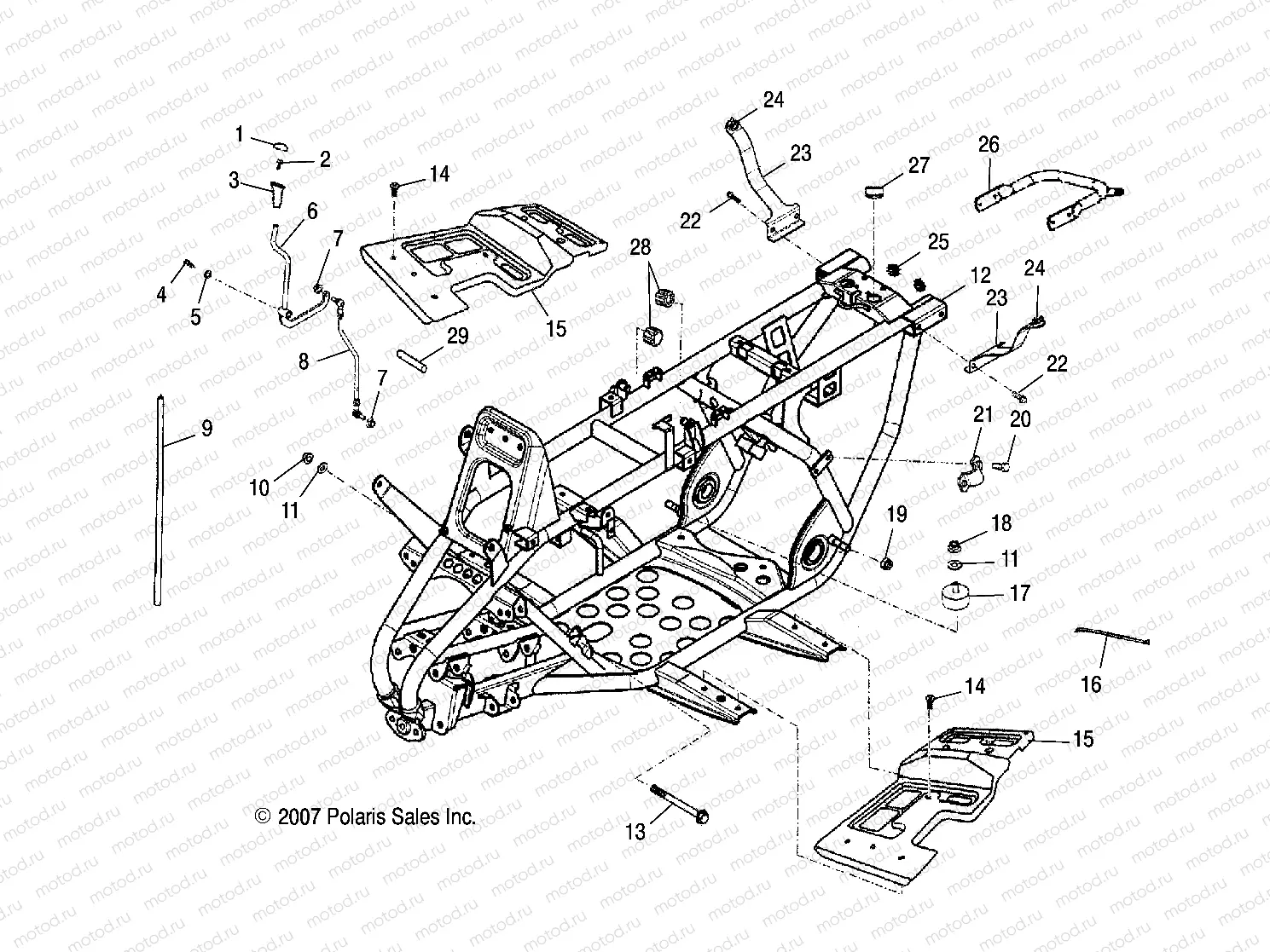 CHASSIS | CHASSIS, FRAME - A08PB20AB/AD (49ATVFRAME08PHX)