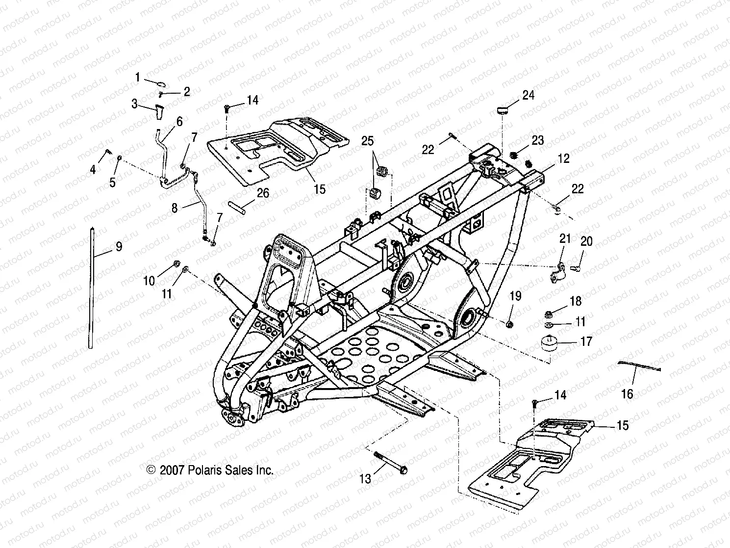CHASSIS | CHASSIS, FRAME - A08PB20EB (49ATVFRAME08PHXQD)