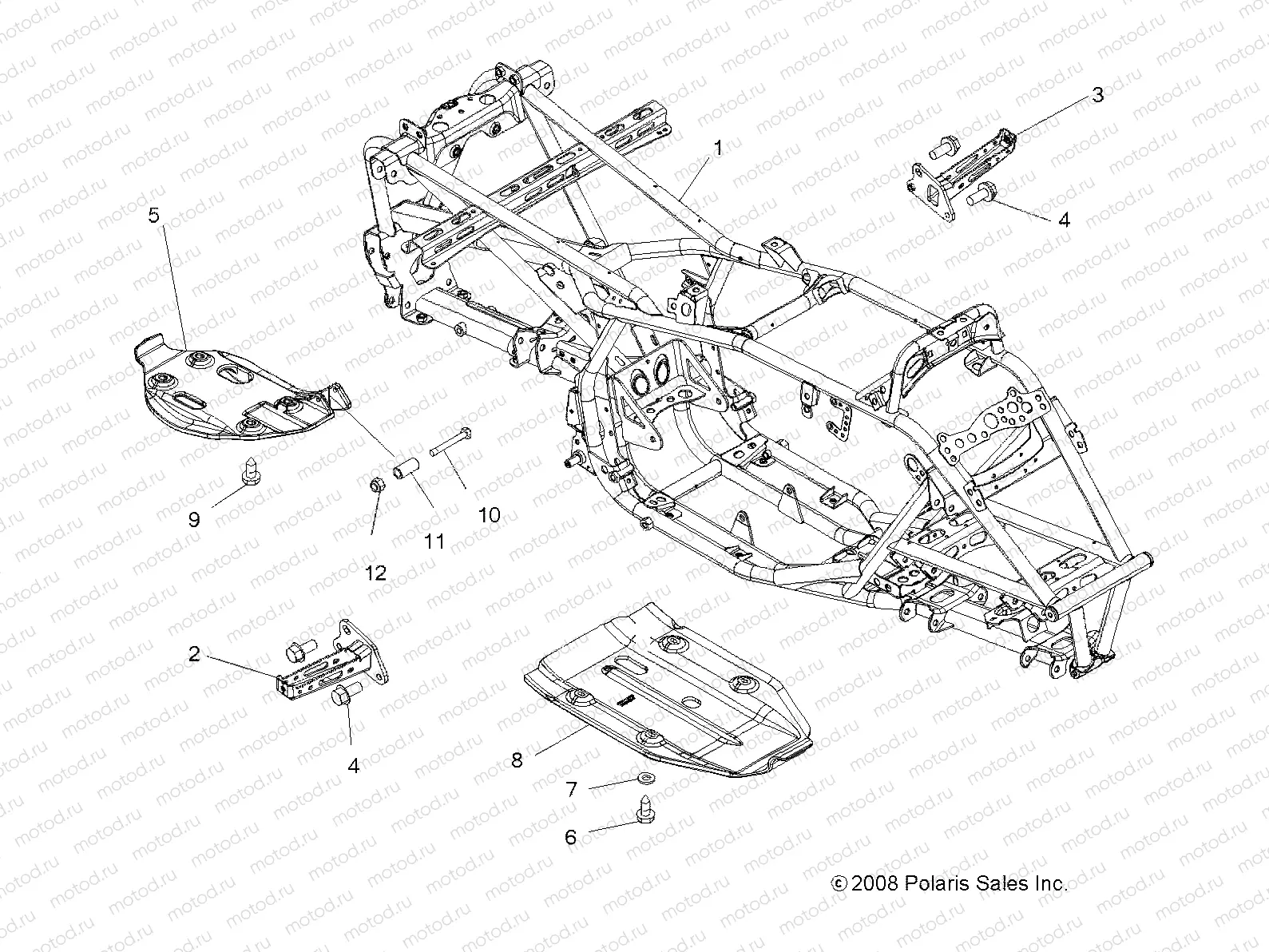CHASSIS | CHASSIS, FRAME - A09GP52AA (49ATVFRAME09OUT525)