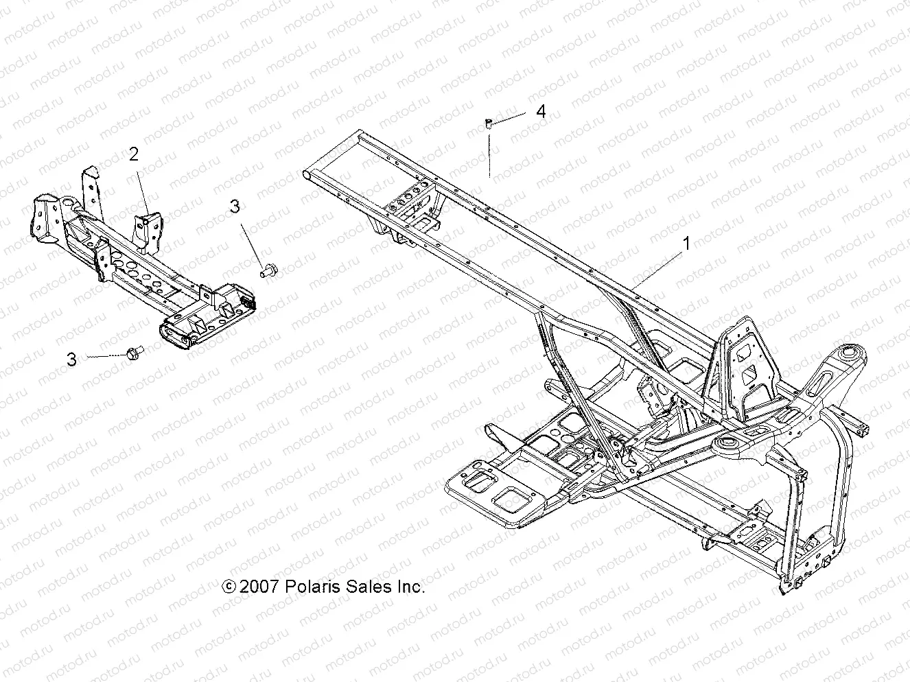 CHASSIS | CHASSIS, FRAME - A09LB27AA (49ATVFRAME08HAWKINTL)