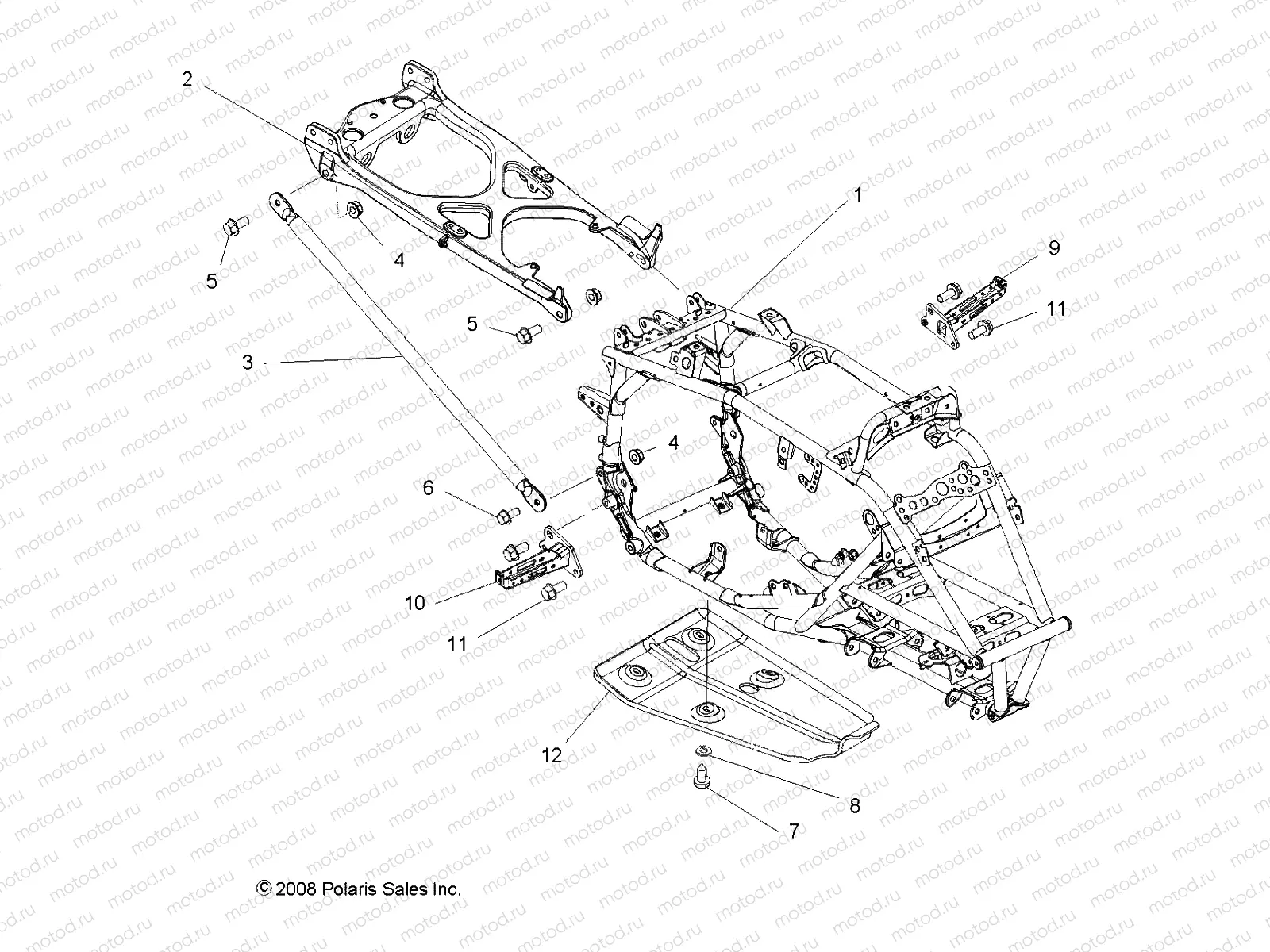 CHASSIS | CHASSIS, FRAME - A10GJ52AA (49ATVFRAME09OUT450)