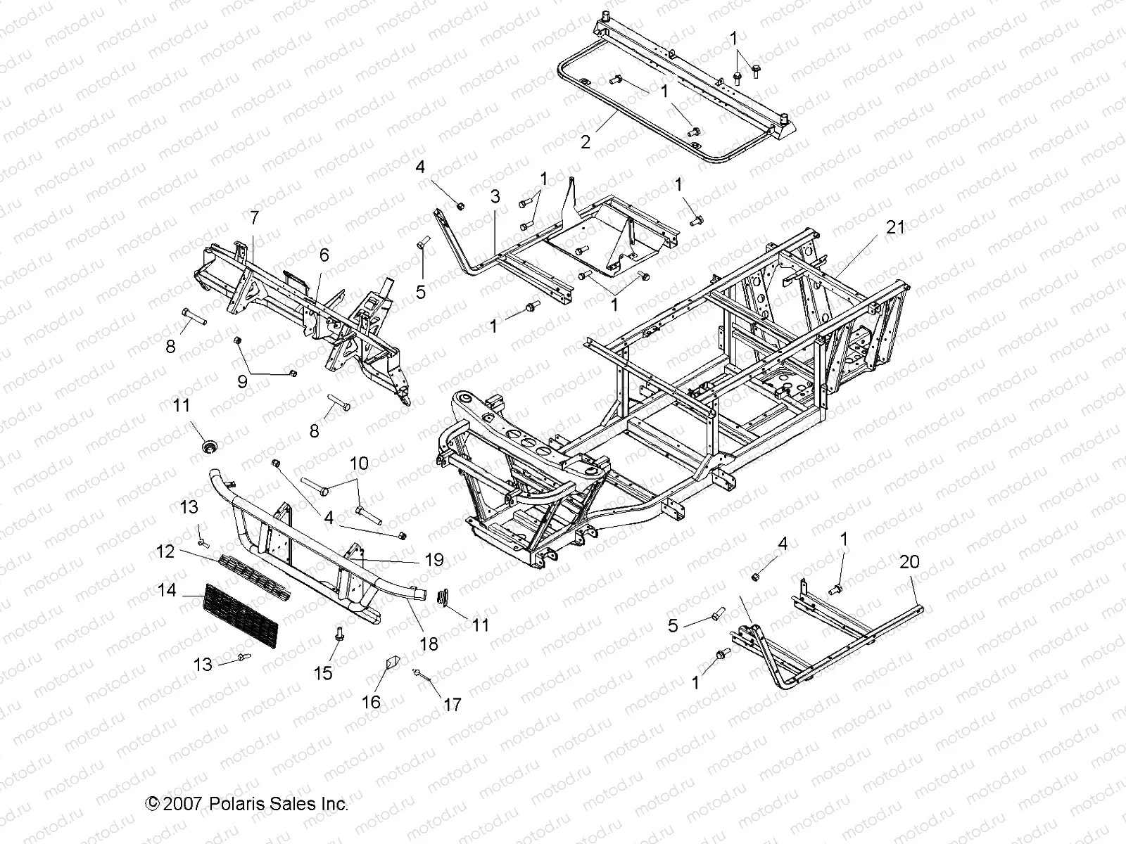 CHASSIS | CHASSIS, FRAME and FRONT BUMPER - R08RH68 ALL OPTIONS (49RGRCHASSIS087004X4)