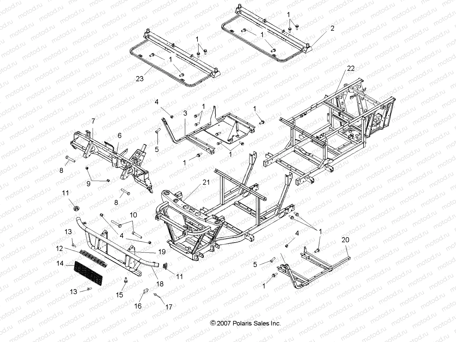 CHASSIS | CHASSIS, FRAME and FRONT BUMPER - R08WH68AG/AH/AK/AR (49RGRCHASSIS08CREW)